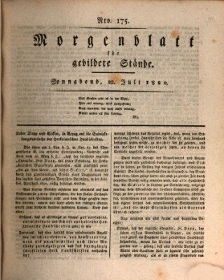 Morgenblatt für gebildete Stände Samstag 22. Juli 1820