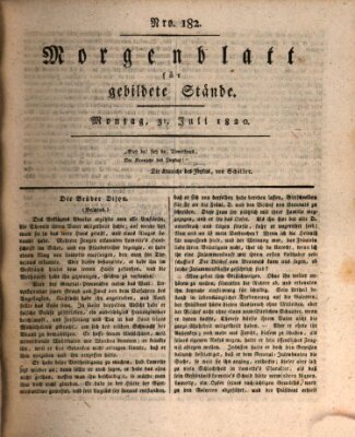 Morgenblatt für gebildete Stände Montag 31. Juli 1820