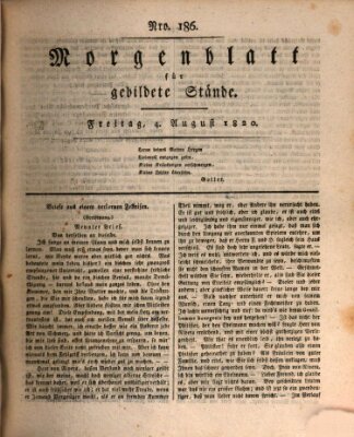 Morgenblatt für gebildete Stände Freitag 4. August 1820