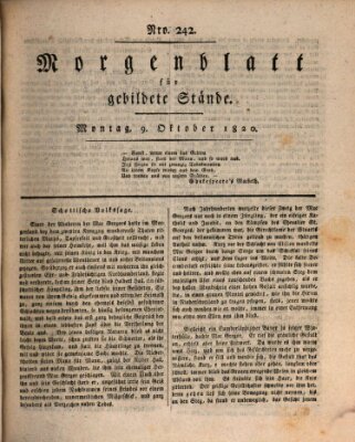 Morgenblatt für gebildete Stände Montag 9. Oktober 1820