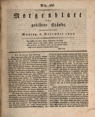 Morgenblatt für gebildete Stände Montag 6. November 1820