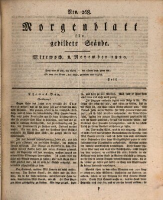 Morgenblatt für gebildete Stände Mittwoch 8. November 1820