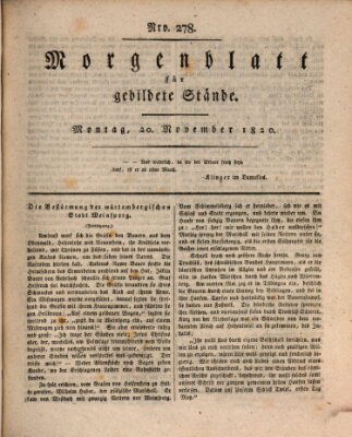 Morgenblatt für gebildete Stände Montag 20. November 1820