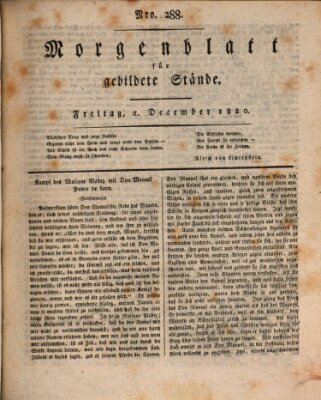 Morgenblatt für gebildete Stände Freitag 1. Dezember 1820