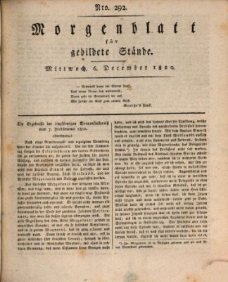 Morgenblatt für gebildete Stände Mittwoch 6. Dezember 1820