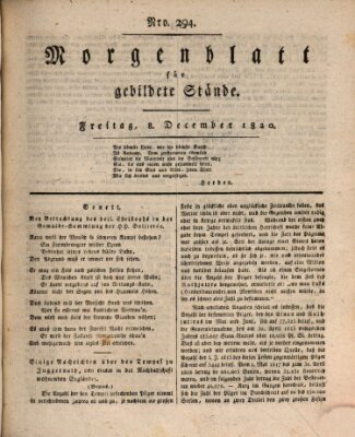 Morgenblatt für gebildete Stände Freitag 8. Dezember 1820