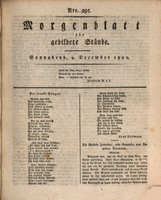 Morgenblatt für gebildete Stände Samstag 9. Dezember 1820