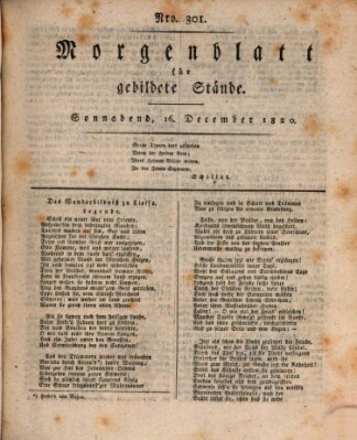 Morgenblatt für gebildete Stände Samstag 16. Dezember 1820