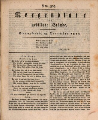 Morgenblatt für gebildete Stände Samstag 23. Dezember 1820