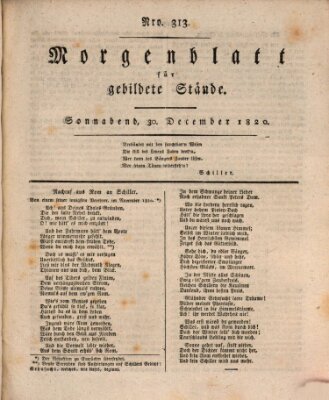 Morgenblatt für gebildete Stände Samstag 30. Dezember 1820