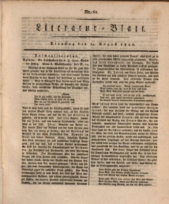 Morgenblatt für gebildete Stände Dienstag 15. August 1820