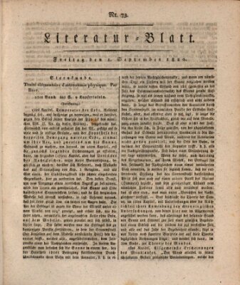 Morgenblatt für gebildete Stände Freitag 1. September 1820