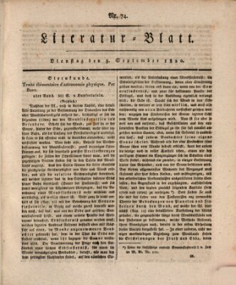 Morgenblatt für gebildete Stände Dienstag 5. September 1820