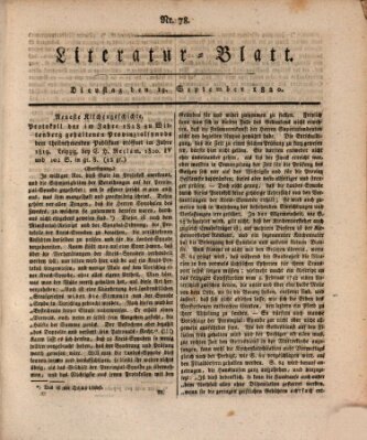 Morgenblatt für gebildete Stände Dienstag 19. September 1820