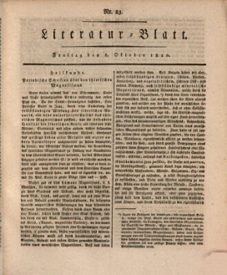 Morgenblatt für gebildete Stände Freitag 6. Oktober 1820