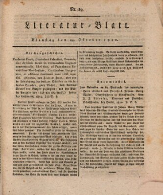 Morgenblatt für gebildete Stände Dienstag 24. Oktober 1820