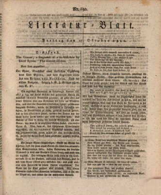 Morgenblatt für gebildete Stände Freitag 27. Oktober 1820