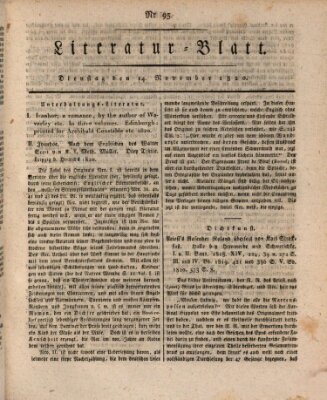 Morgenblatt für gebildete Stände Dienstag 14. November 1820