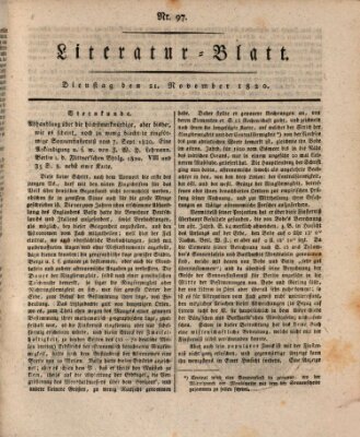 Morgenblatt für gebildete Stände Dienstag 21. November 1820