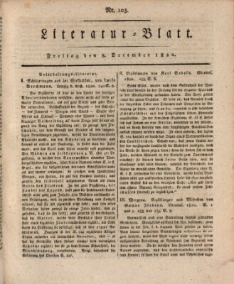 Morgenblatt für gebildete Stände Freitag 8. Dezember 1820