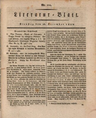 Morgenblatt für gebildete Stände Dienstag 26. Dezember 1820