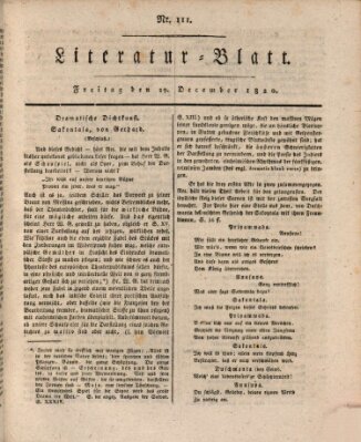 Morgenblatt für gebildete Stände Freitag 29. Dezember 1820