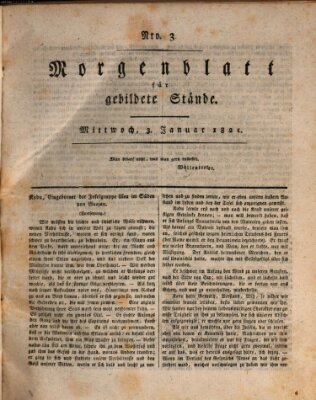 Morgenblatt für gebildete Stände Mittwoch 3. Januar 1821