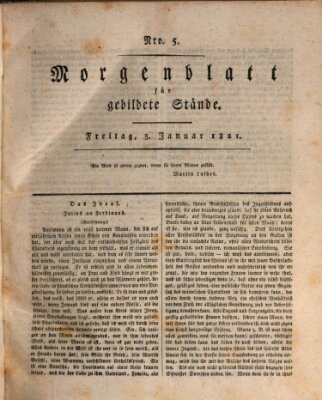 Morgenblatt für gebildete Stände Freitag 5. Januar 1821