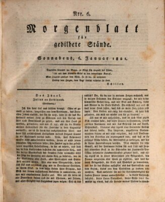 Morgenblatt für gebildete Stände Samstag 6. Januar 1821