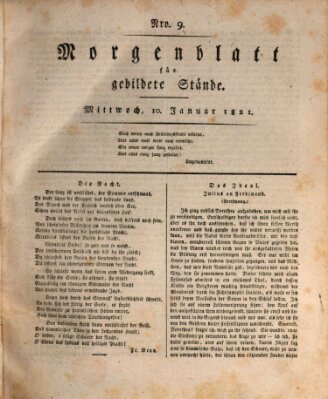 Morgenblatt für gebildete Stände Mittwoch 10. Januar 1821