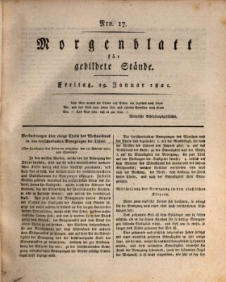 Morgenblatt für gebildete Stände Freitag 19. Januar 1821