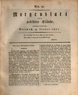 Morgenblatt für gebildete Stände Mittwoch 24. Januar 1821