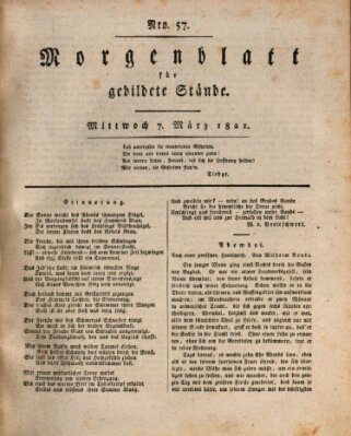 Morgenblatt für gebildete Stände Mittwoch 7. März 1821