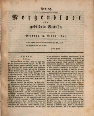 Morgenblatt für gebildete Stände Montag 19. März 1821