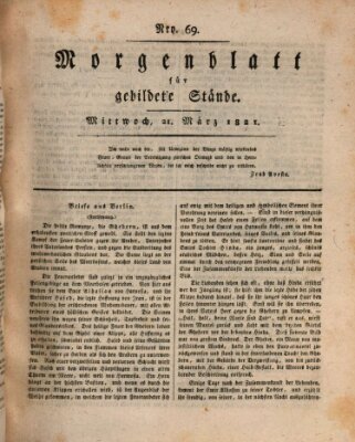 Morgenblatt für gebildete Stände Mittwoch 21. März 1821