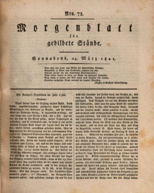 Morgenblatt für gebildete Stände Samstag 24. März 1821