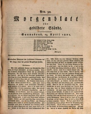 Morgenblatt für gebildete Stände Samstag 14. April 1821