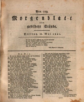 Morgenblatt für gebildete Stände Freitag 18. Mai 1821