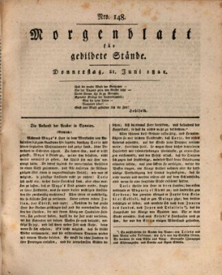 Morgenblatt für gebildete Stände Donnerstag 21. Juni 1821