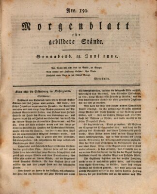 Morgenblatt für gebildete Stände Samstag 23. Juni 1821