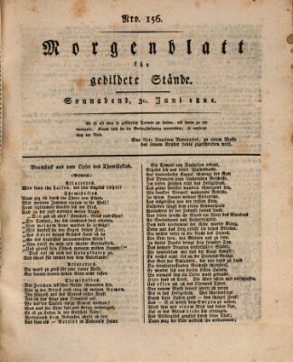 Morgenblatt für gebildete Stände Samstag 30. Juni 1821