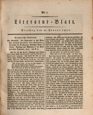 Morgenblatt für gebildete Stände Montag 22. Januar 1821