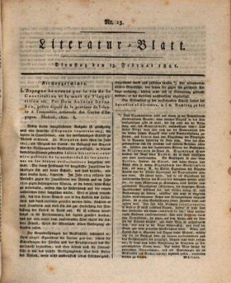 Morgenblatt für gebildete Stände Dienstag 13. Februar 1821