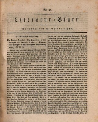 Morgenblatt für gebildete Stände Dienstag 17. April 1821