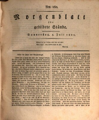 Morgenblatt für gebildete Stände Donnerstag 5. Juli 1821