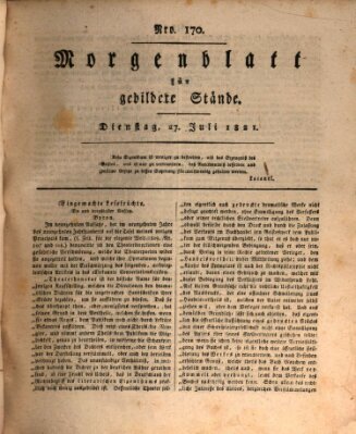 Morgenblatt für gebildete Stände Dienstag 17. Juli 1821