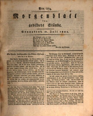 Morgenblatt für gebildete Stände Samstag 21. Juli 1821