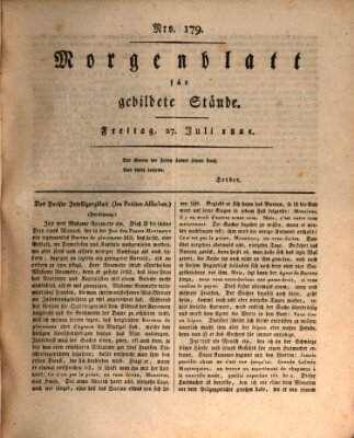 Morgenblatt für gebildete Stände Freitag 27. Juli 1821