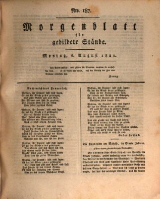 Morgenblatt für gebildete Stände Montag 6. August 1821