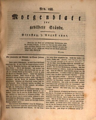 Morgenblatt für gebildete Stände Dienstag 7. August 1821